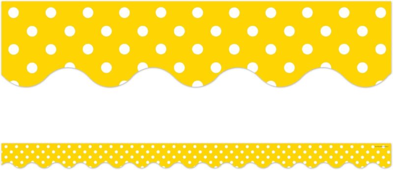 Yellow Mini Polka Dots Border Trim