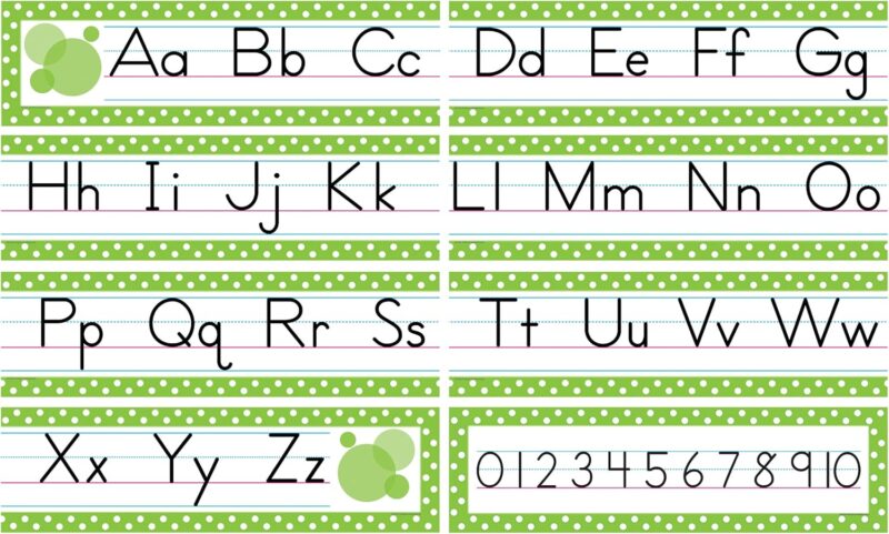 Green Alphabet Mini Bulletin Board